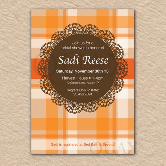 Autumn Bridal Shower Invite - PRINTABLE INVITATION DESIGN Il_570xn