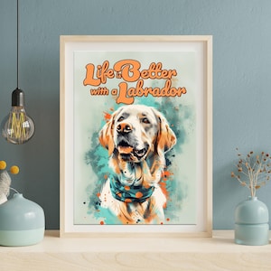 Labrador Retriever Art Print Bundle: A3/A4 Wall Art, Mug & T-Shirt Designs (Digital Download)