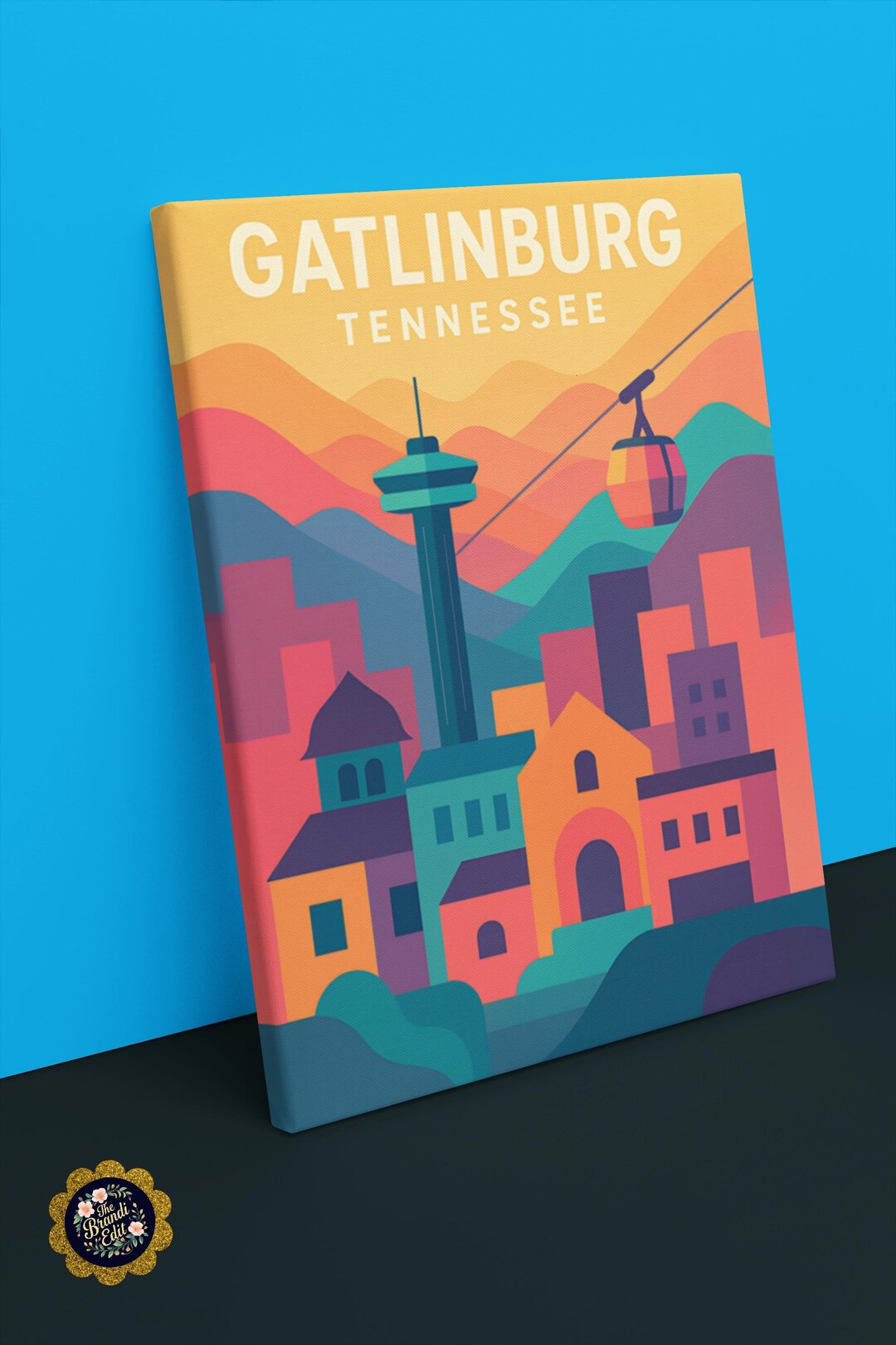 Gatlinburg Smoky Mountains Canvas Artwork-abstract Modern Style ...