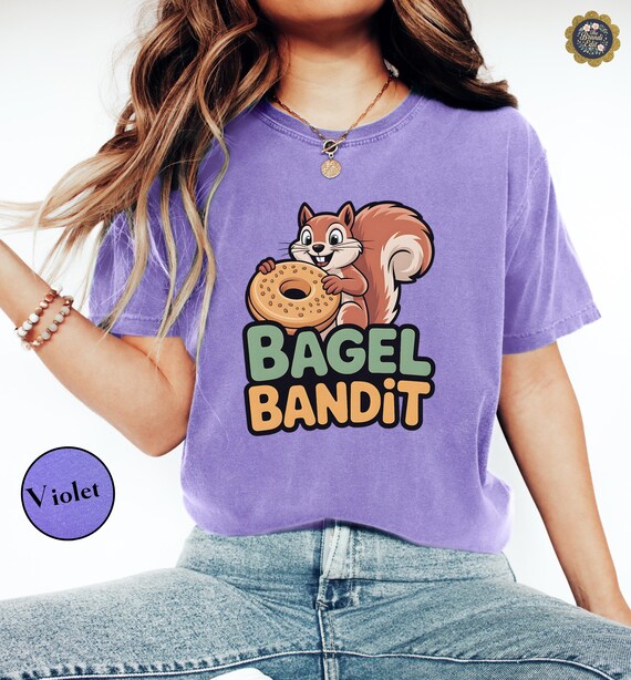 Comfort Colors Bagel Bandit Squirrel Tee, Funny Animal Meme Shirt