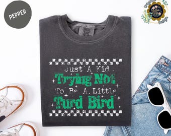 Camiseta infantil con estampado "Paja de pájaro", de Comfort Colors, divertida y humorística.