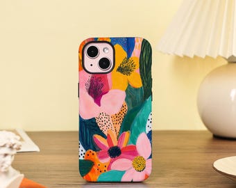 Housse de téléphone moderne fleurs colorées pour nouvel iPhone 17 Pro Max 17Air 17Pro 16/15/14/13/12 pro max 16 15 14plus 16e 12/13mini XS X XR SE
