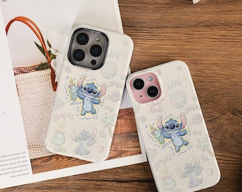 Leuke Stitch Beige Telefoon Case Cover Voor Nieuwe iPhone 17 Pro Max 17 Air 17 Pro 16/15/14/13/12 pro max 16 15 14 plus 16e 12/13 mini XS X XR SE