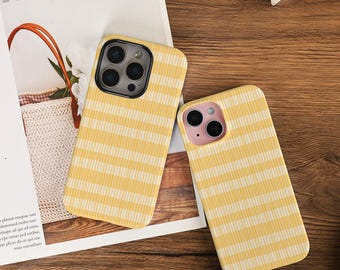 Yellow Checkered Pattern Phone Case Tough Cover For iPhone 16/15/14 Plus iPhone 16/15/14/13 Pro Max iPhone 16e iPhone 13 12 Mini X XS XR SE
