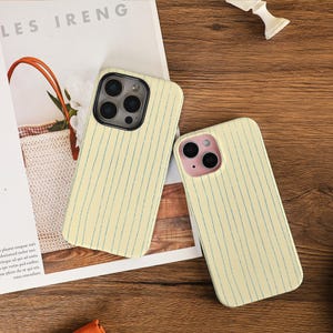 Yellow blue stripes Phone Case Hard Slim Tough Cover For 16e iPhone 16 15 14 13 Pro Max iPhone 11 iPhone 16 15 14 Plus X XS XR SE 13 12 Mini