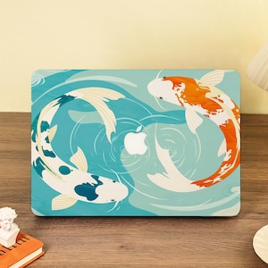 Red and Blue Symmetrical Carp MacBook Case Laptop Cover for MacBook Pro 13 14 15 16 MacBook Air 11 13 15 M4 A3240 A3241 2025 M1 M2 M3 2024