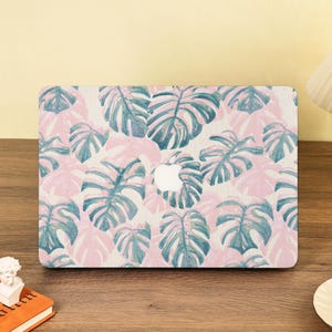 Pink Leaf Painting MacBook Case Hard Protective Case for MacBook Air 11 13 15 inch 2025 New M4 M3 M2 M1 Macbook Pro 13 14 15 16 inch 2024
