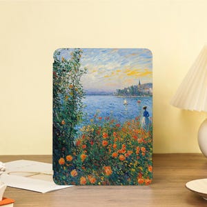 Ocean Oil Painting iPad Case with Pencil Holder For iPad Air 4/5/6/7 iPad Pro 9.7&#39;&#39; 11&#39;&#39; 12.9&#39;&#39; Mini 5/6/7 iPad 10.2&quot; 10.9&quot; 2025 iPad A16