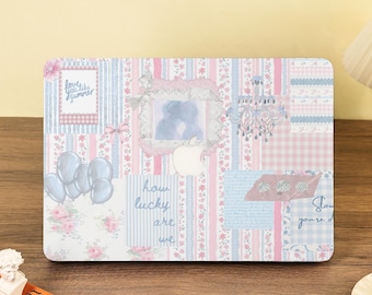 Blue And Pink collage Cute Macbook Case Laptop Cover for 2025 New Macbook M4 Air 15 13 11 inch Pro 16 15 14 13 inch M1 M2 M3 2022 2024