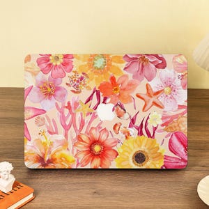 Tropical Flowers Macbook Case Protective Case For Macbook Air 15 13 11 M4 A3240 A3241 Macbook Pro 16 15 14 13 Macbook M2 M3 Laptop Cover