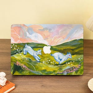 Hillside Lamb Painting Macbook Case Cute Laptop Cover For Macbook Air 15 13 11 M4 A3240 A3241 Macbook Pro 16/15/14/13 Macbook 2025 2024 Case