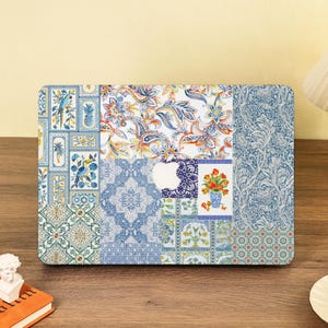 Blue Retro Collage Abstract Macbook Case For Macbook Air 15 13 11 2025 M4 A3240 A3241 Macbook Pro 16 15 14 13 Macbook M1 M2 M3 Laptop Cover