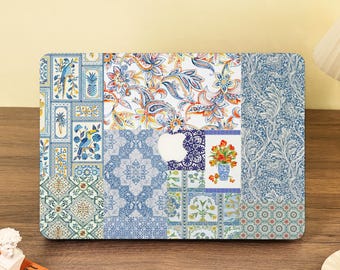 Blue Retro Collage Abstract Macbook Case For Macbook Air 15 13 11 2025 M4 A3240 A3241 Macbook Pro 16 15 14 13 Macbook M1 M2 M3 Laptop Cover