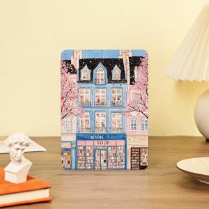 Book Shop Kindle Case with Hand Strap, Kindle Paperwhite Case, Paperwhite 12th 11th, Colorsoft , Kobo Cover, 10.2&quot; Scribe, Clear Back Cover