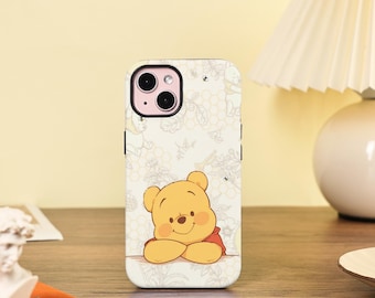 Schattig Winnie de Pooh-telefoonhoesje, iPhone 17 Pro Max 17 Air 17 Pro Cover, 16/15/14/13/12 pro max, 16 15 14 plus, 16e, 12/13 mini, XS X XR SE