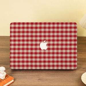 Red Checkered Macbook Hard Protective Case for 2025 New Macbook M4 Air 15 13 11 Macbook Pro 16 15 14 13 inch M2 M3 2022 2024 Laptop Cover