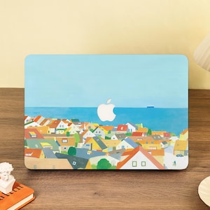 Ocean House Art Painting Macbook Hard Protective Case Fit Macbook Pro 16/15/14/13 2024 M3 Laptop Cover For Air 15/13/11 A3241 A3240 2025 M4