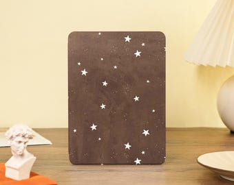 Brown Stars Cute Kindle Case with Hand Strap,Kindle Paperwhite 12, Kindle 6"6.8"7", Kobo Clara, Kindle Colorsoft, Kindle Paperwhite 11 Cover