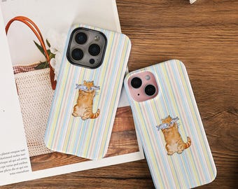 Funny Fish Kitten Phone Case Tough Cover For iPhone 16 15 14 13 Pro Max iPhone 16e iPhone 16 15 14 Plus 13 12 Mini X XS XR SE iPhone 11