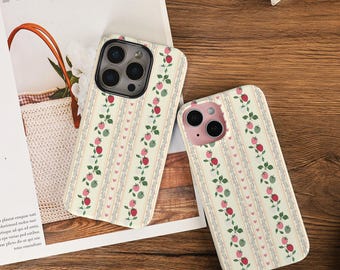 Cute Strawberry Lines Hard Phone Case For iPhone 16 15 14 Pro Max iPhone 16 15 14 Plus iPhone 16e iPhone 13 12 Mini X XS XR SE iPhone 13Pro