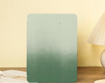 Gradient Green iPad Case with Pencil Holder Cover for iPad 11/10/9/8 iPad Pro 9.7" 11" 12.9" iPad Air 5/6/7 iPad Mini 5/6/7 iPad 11 2025