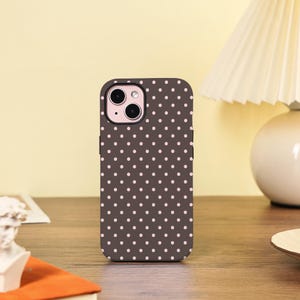 Brown And Pink Dots simple Phone Case Cover For iPhone 17 Pro Max 17Air 17Pro 16/15/14/13/12 pro max 16 15 14plus 16e 12/13mini XS X XR SE