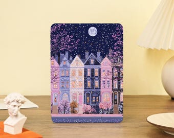 Funda para Kindle con correa de mano y diseño de pintura callejera nocturna, compatible con Kindle Paperwhite 12/11/10, Colorsoft 2024 y Kobo Libra Color. Regalo ideal para amantes de los libros.