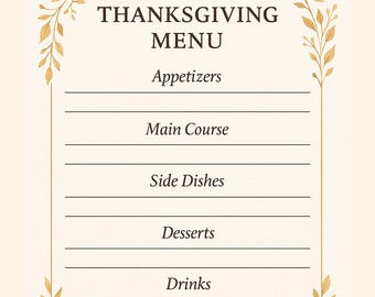 Thanksgiving Menu Template Printable • Autumn Leaves & Pumpkin Dinner Menu • Editable Fall Dinner Menu • Instant Download