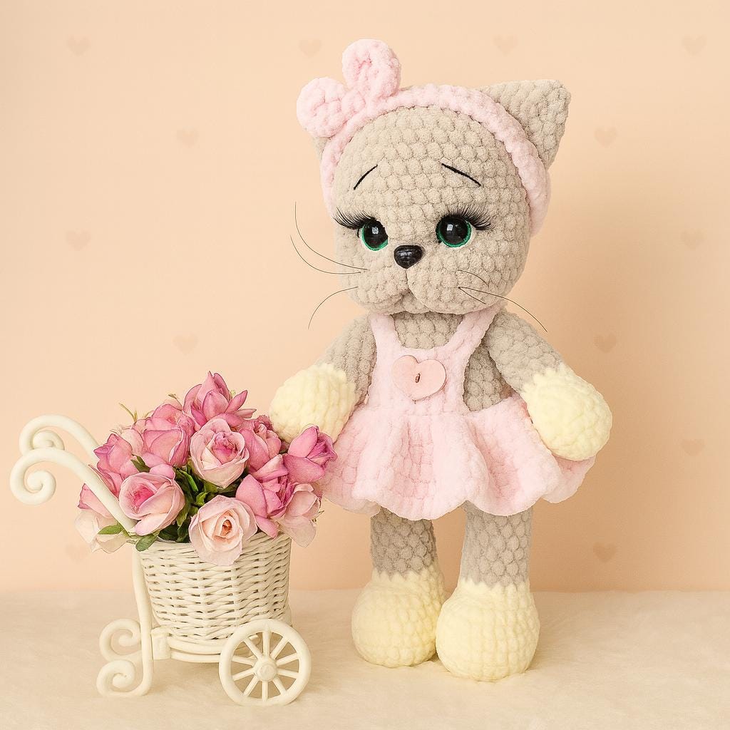 Crochet pattern Cat - Amigurumi Cat pattern PDF - Stuffed cat plush pattern amigurumi animals – Pattern Chirkatoys, Ebook Doll Crochet, Cat