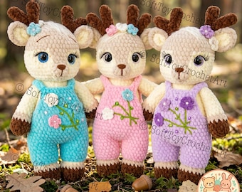 Eluvion the Winter Fawn Dragon Amigurumi Crochet Pattern US Terms PDF