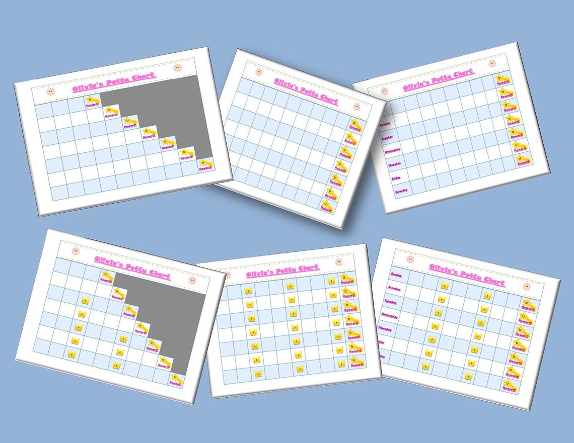 PDF Personalized Printable Potty Chart Set-6 charts with | Etsy