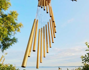 Windgong 12-buizen metalen tuindecor | Rustiek buitenterras tuindecor