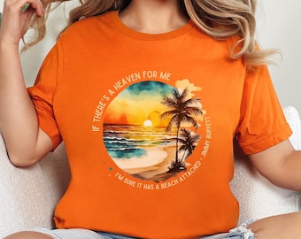 Jimmy Buffett Quote Bella Canvas Graphic Tee, Watercolor Beach Ocean T-shirt, Women's Beachy Shirt, Gift for Jimmy Buffett Fan, Music