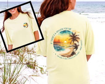 Jimmy Buffett Quote Comfort Colors Unisex Graphic Tee, Watercolor Beach Ocean T-shirt, Men's Women's Shirt, Gift for Jimmy Buffett Fan