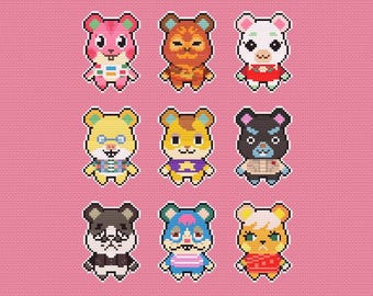 Modèle de point de croix Animal Crossing pour hamsters à télécharger