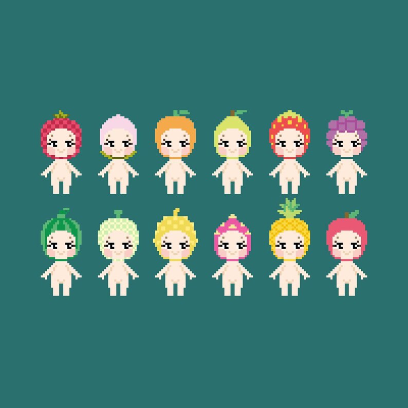 Sonny Angel Fruit Series Cross Stitch Pattern PDF Download - Etsy