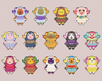 Mouton Animal Crossing : modèle de point de croix à télécharger