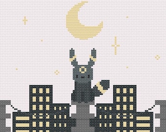 Modèle de point de croix ombréon Pokemon Eeveeloutions à télécharger