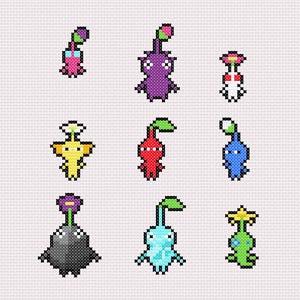 Pikmin Cross Stitch Pattern