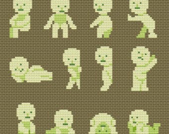 Modèle de point de croix Smiski à télécharger