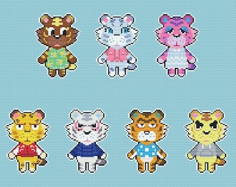 Tigre Animal Crossing Villager, motif de point de croix à télécharger