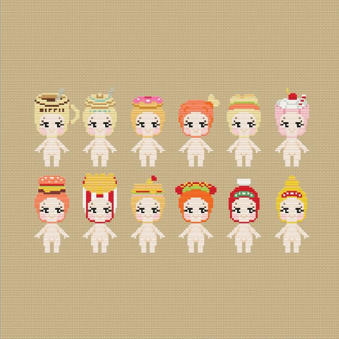 Sonny Angel Snack Series Cross Stitch Pattern PDF Download - Etsy