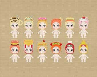 Sonny Angel Snack Series Cross Stitch Pattern PDF Download