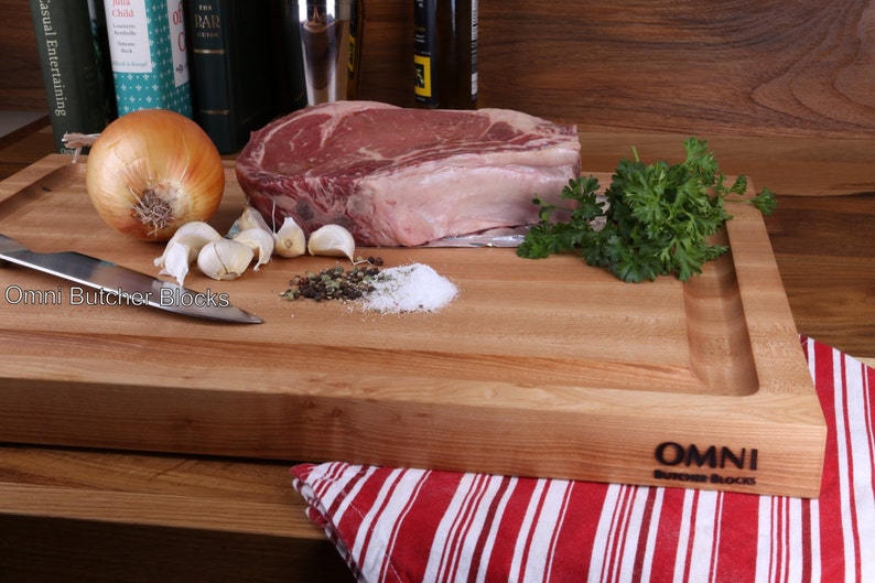 butcher block cutting board with juice groove