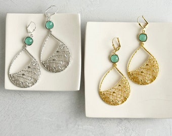 Turquoise Chandelier Earrings | Dangle Earrings | Statement Earrings | Jewelry Gift | Modern Drop Earrings | Chandelier Earrings | Gift