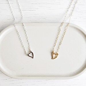 Dainty Heart Necklace: 14k Gold Filled or Sterling Silver Choker