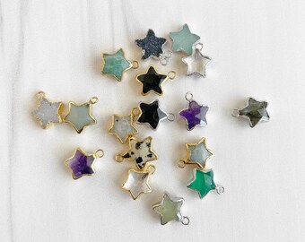 Dainty Gemstone Star Necklace. Crystal Star Necklace. Simple Layering Necklace