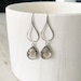 Silver Charcoal Drop Earrings.  Charcoal Grey Teardrop Drop Earrings.  Gift for Her.  Dangle Earrings. Modern Drop Earrings. Christmas Gift. 