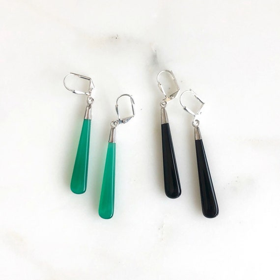 Long Gemstone Drop Earrings in Silver. Gemstone Stick Earrings. Gemstone  Statement Earrings - Etsy