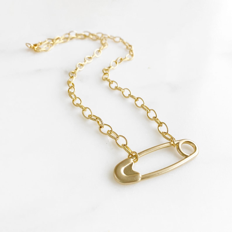 Chunky Gold Safety Pin Necklace. Solidarity Necklace. Jewelry Etsy